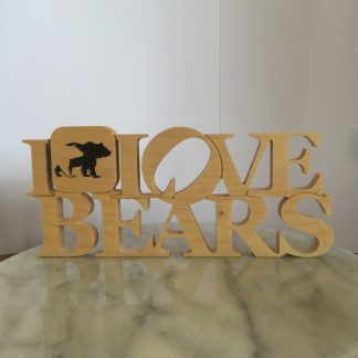I Love Bears, Länge: 20cm, Höhe: 10cm